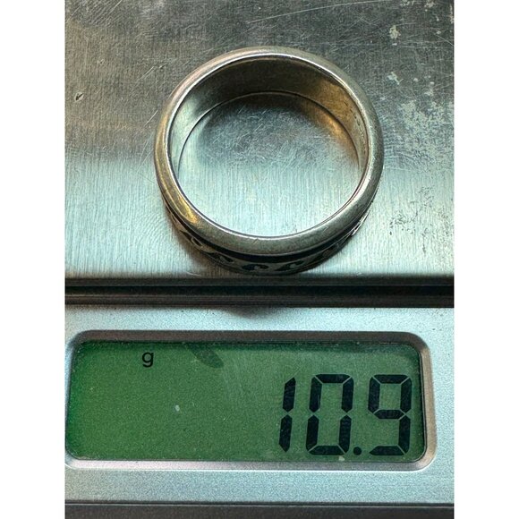 Vintage Sterling Silver 925 Spinner Wave Ring Men's Size 12 Mexico 10.9g Estate - Picture 8 of 8